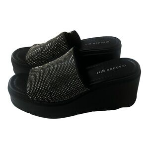 darling steven madden sparkly platform sandals! size 9